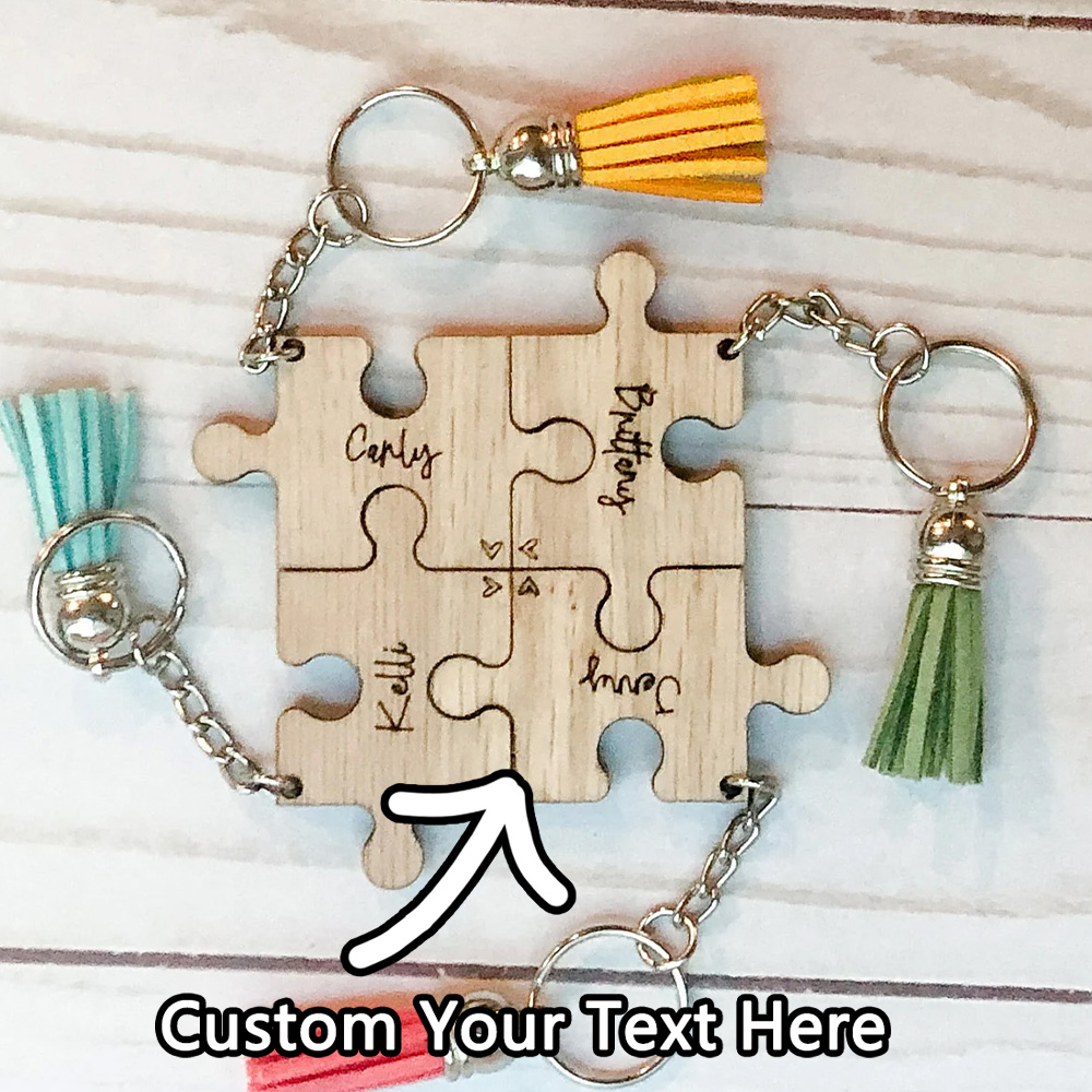 Industrial Laser Marker - Gantungan Kunci Kustom - Bentuk Puzzle