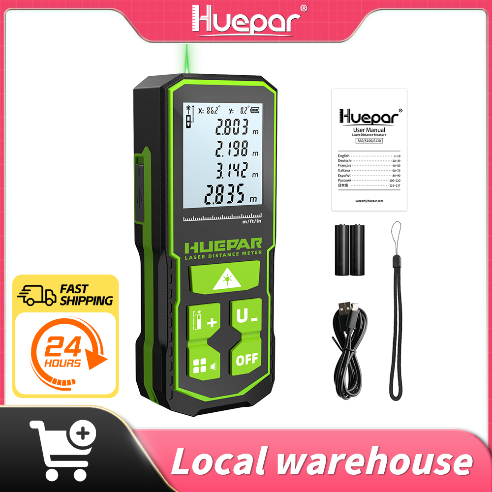 Industrial Laser Tape Measure - Huepar pengukur jarak Laser Digital, pengukur