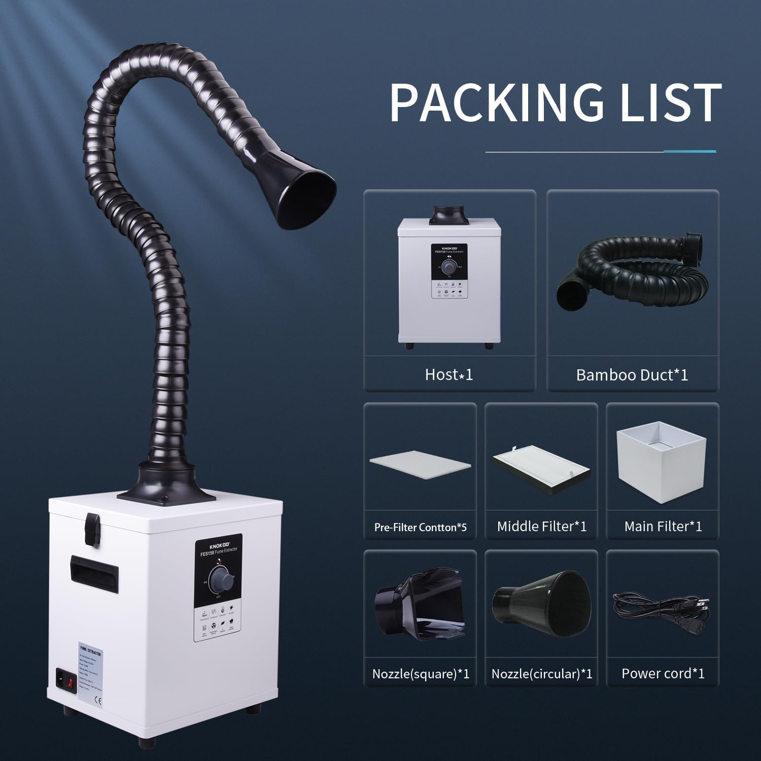 Industrial Laser Fume Extractor - KNOKOO FES150 Penghisap Asap Laser Industri