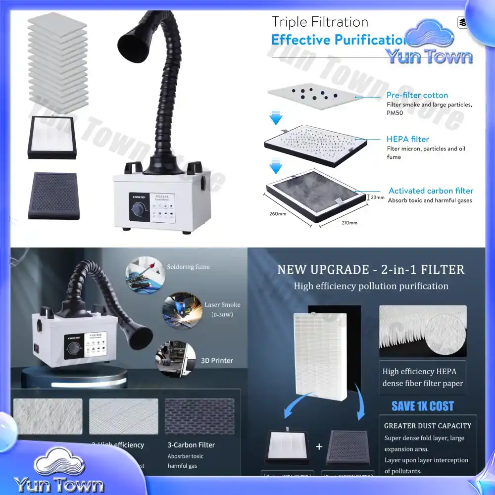 Industrial Laser Fume Extractor - Pembersih Asap Laser Motor 100W dengan