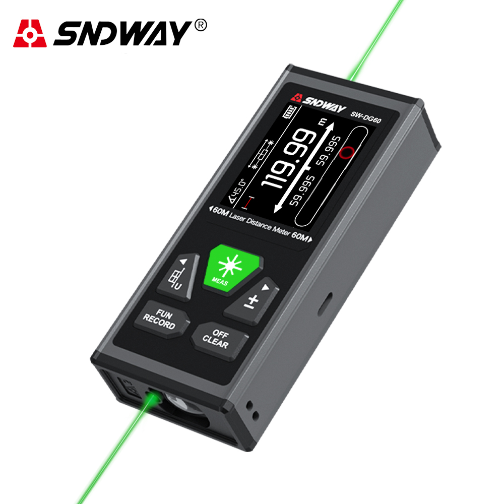 Industrial Laser Tape Measure - SNDWAY Laser ganda pengukur jarak, alat