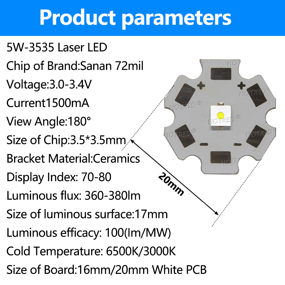 LED 5W 3535 Manik Laser Putih  - Industrial Laser Diode ulasan dan harga