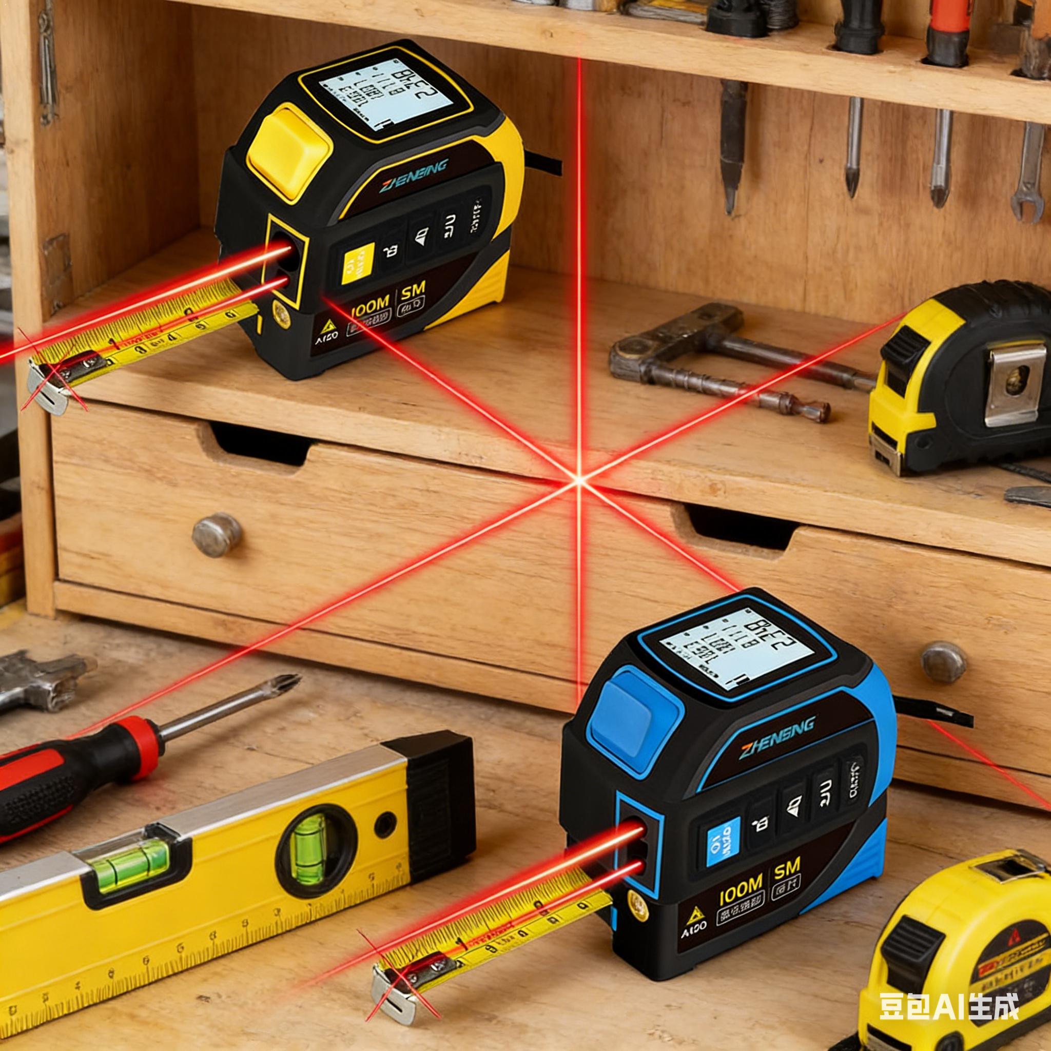 Pengukur Jarak Laser 4-In-1 40 - Industrial Laser Tape Measure ulasan dan harga