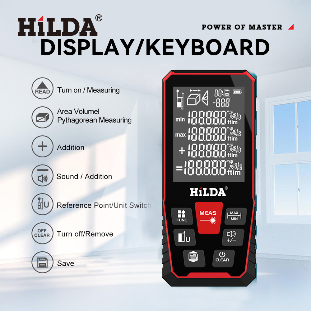 HILDA pengukur jarak Laser 50M - Industrial Laser Tape Measure ulasan dan harga