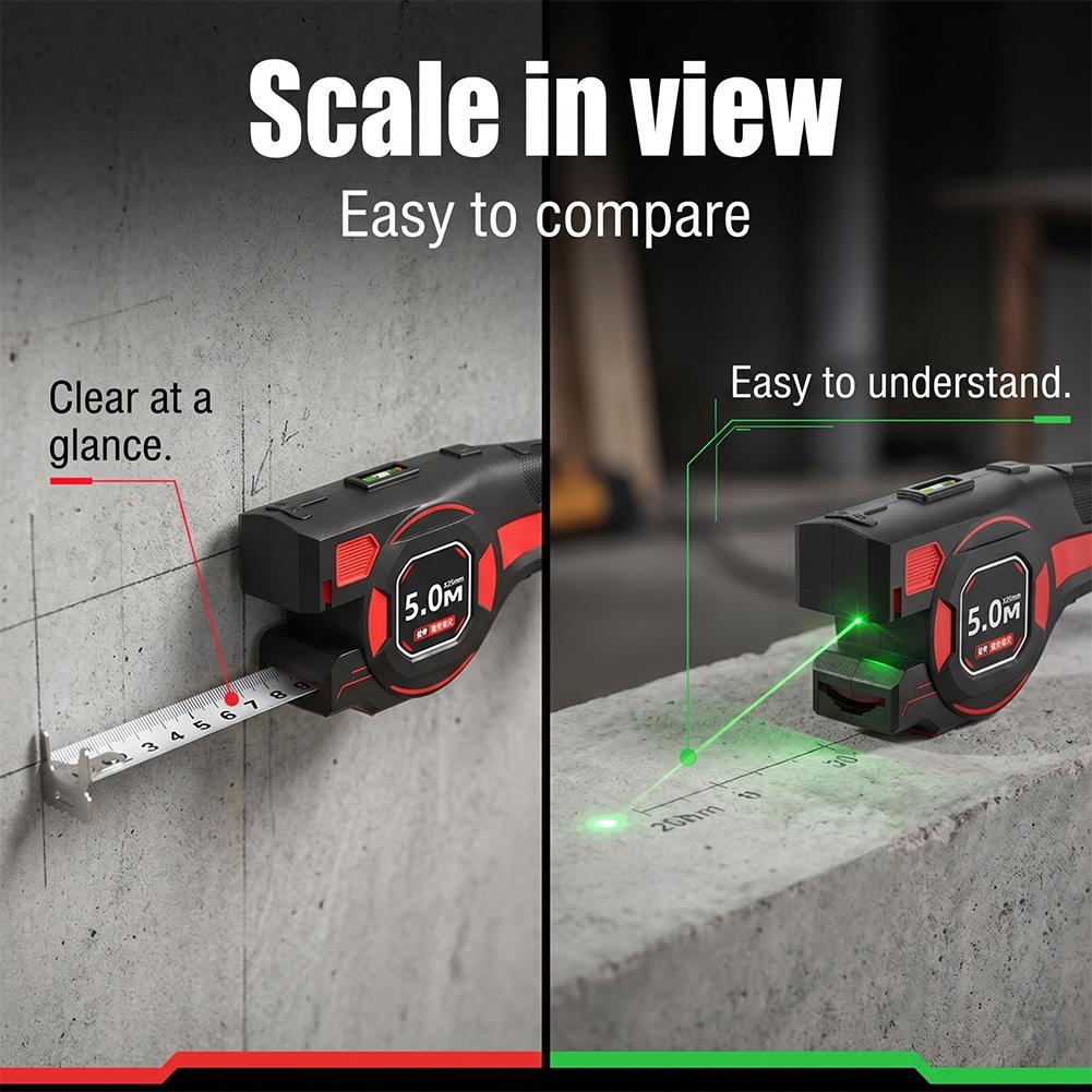 Alat Ukur Jarak Laser 2 in 1 d - Industrial Laser Tape Measure ulasan dan harga